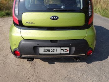 Накладка на задний бампер, ТСС Тюнинг KIA Soul PS дорестайлинг (2014-2016) ()