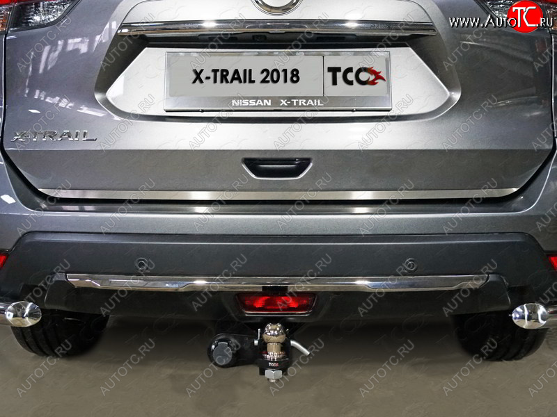 1 699 р. Накладка на заднюю дверь, ТСС Тюнинг  Nissan X-trail  3 T32 (2017-2022) рестайлинг (лист шлифованный)  с доставкой в г. Королёв