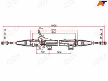 Рейка рулевая электрическая шток D=17.3 LHD SAT Toyota Corolla E120 хэтчбек 5 дв. дорестайлинг (2000-2004)