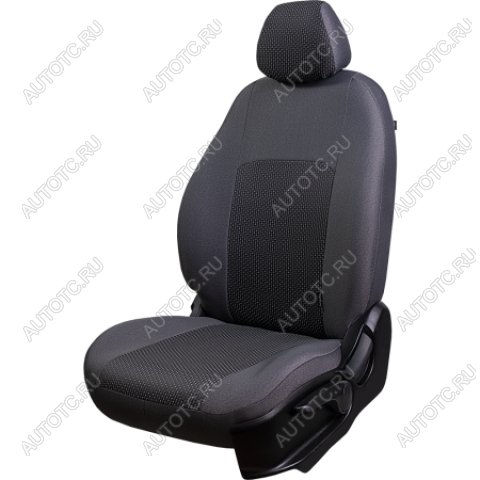 5 349 р. Комплект чехлов для сидений (ЦЗС 2П+1Г Жаккард) ДУБЛИН Lord Autofashion Renault Sandero (BS) (2009-2014) (серый, вставка Сеул серая)  с доставкой в г. Королёв