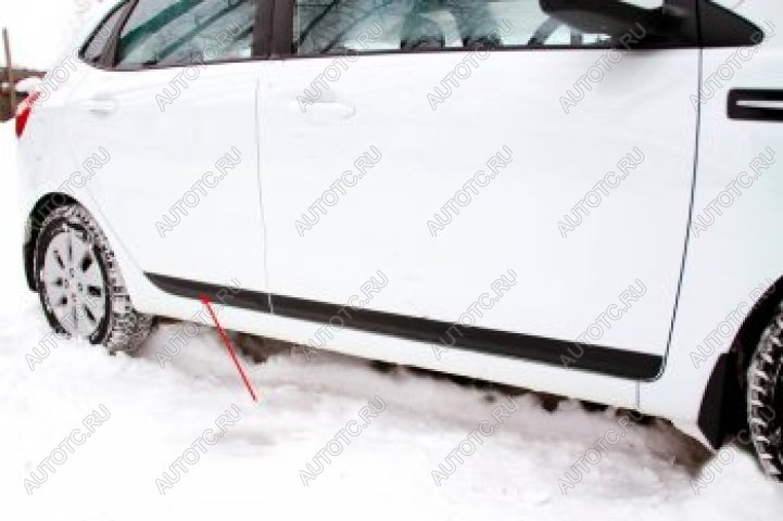 719 р. Молдинг двери задний левый (вариант 2) Русская Артель  KIA Rio  3 QB (2011-2015) дорестайлинг седан (глянец под покраску)  с доставкой в г. Королёв