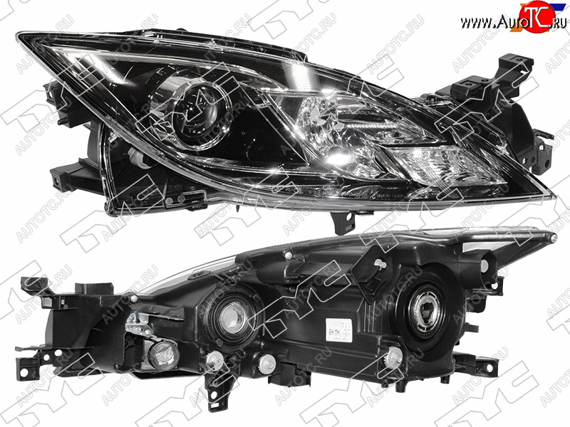 17 299 р. Фара правая (черная, под электрокорректор, Евросвет) TYC Mazda 6 GH дорестайлинг седан (2007-2010)  с доставкой в г. Королёв