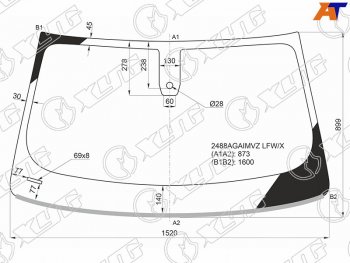 Стекло лобовое (Датчик дождя Молдинг) XYG BMW (БМВ) X4 (Икс4)  G02 (2018-2021) G02 дорестайлинг