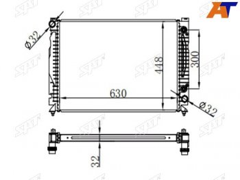 Радиатор охлаждающей жидкости SAT Audi (Ауди) A6 (А6)  C5 (1997-2004) C5 дорестайлинг, седан, дорестайлинг, универсал, рестайлинг, седан, рестайлинг, универсал