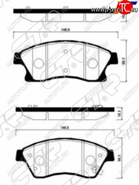 2 399 р. Копируемое: Колодки тормозные передние FL-FR SAT Chevrolet Aveo T300 седан (2011-2015) (диски 300 мм)  с доставкой в г. Королёв