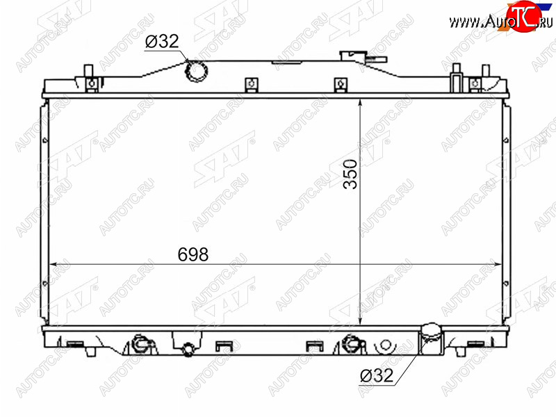 8 349 р. Радиатор SAT  Honda Integra  DB6,DB8,DB9 - Integra SJ  EK3  с доставкой в г. Королёв