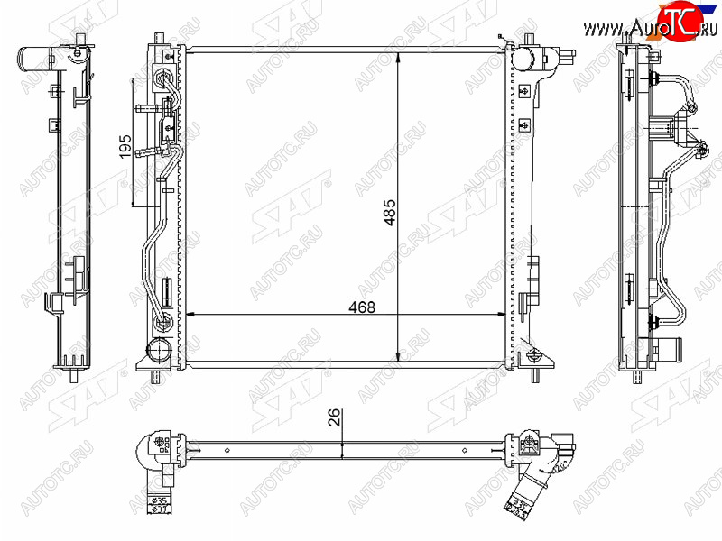 10 499 р. Радиатор охлаждающей жидкости SAT   Hyundai Tucson  TL (2015-2021), KIA Sportage  4 QL (2016-2022)  с доставкой в г. Королёв