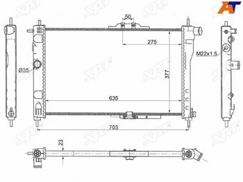 Радиатор охлаждающей жидкости SAT Daewoo Nexia рестайлинг (2008-2015)