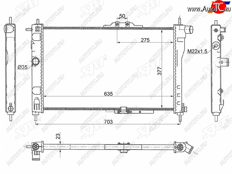 3 069 р. Радиатор охлаждающей жидкости SAT  Daewoo Nexia ( дорестайлинг,  рестайлинг) (1995-2015)  с доставкой в г. Королёв