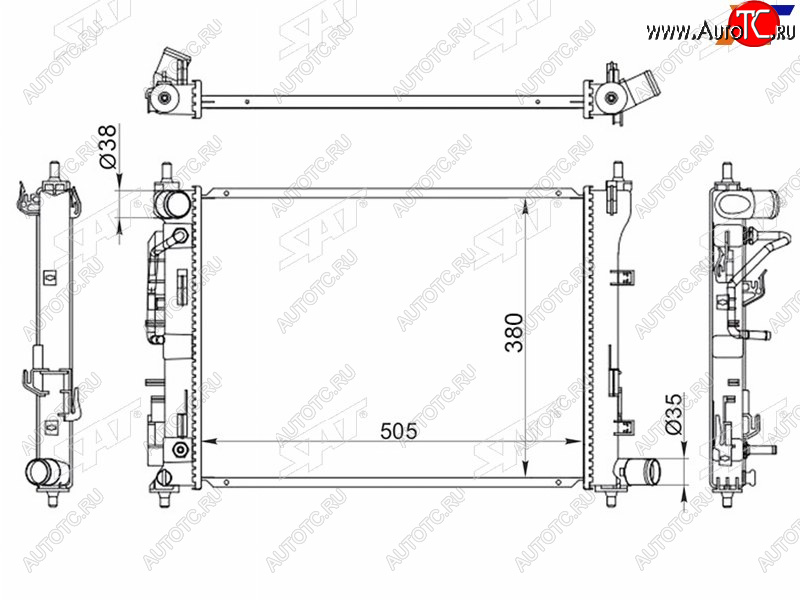 5 499 р. Радиатор охлаждающей жидкости SAT Hyundai Accent седан ТагАЗ (2001-2012)  с доставкой в г. Королёв