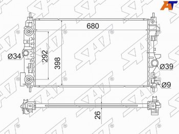 Радиатор SAT Chevrolet Cruze (J300,  J305,  J308,  D2LC,  D2LC-K), Opel Astra (H,  J,  J GTC), Zafira (В,  С)