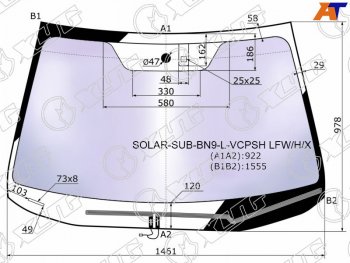 26 999 р. Стекло лобовое (Атермальное Обогрев щеток Датчик дождя) XYG Subaru Outback BS/B15 рестайлинг универсал (2017-2021)  с доставкой в г. Королёв. Увеличить фотографию 2