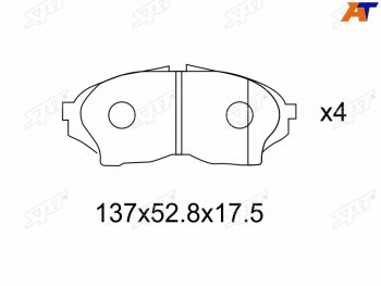 1 599 р. Колодки тормозные передние FR-FL SAT Toyota Chaser (1996-2001)  с доставкой в г. Королёв. Увеличить фотографию 2