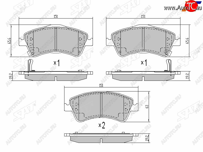 1 099 р. Колодки тормозные передние FR-FL SAT  Toyota Avensis ( T270 седан,  T270 универсал) (2008-2018) дорестайлинг, дорестайлинг, 1-ый рестайлинг, 1-ый рестайлинг, 2-ой рестайлинг, 2-ой рестайлинг  с доставкой в г. Королёв