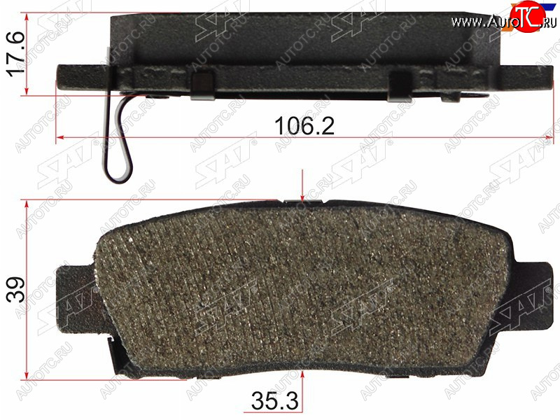 719 р. Колодки тормозные зад LH-RH SAT Toyota Mark 2 X110 седан рестайлинг (2002-2004)  с доставкой в г. Королёв