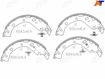 Колодки тормозные барабанные задние LH-RH SAT Toyota RAV4 CA20 5 дв. дорестайлинг (2000-2003)