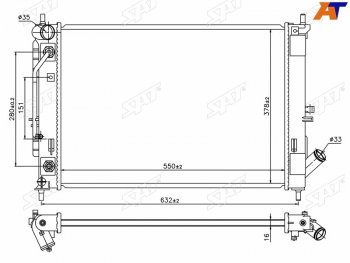 6 649 р. Радиатор охлаждающей жидкости SAT KIA Ceed 3 CD универсал (2018-2025)  с доставкой в г. Королёв. Увеличить фотографию 1