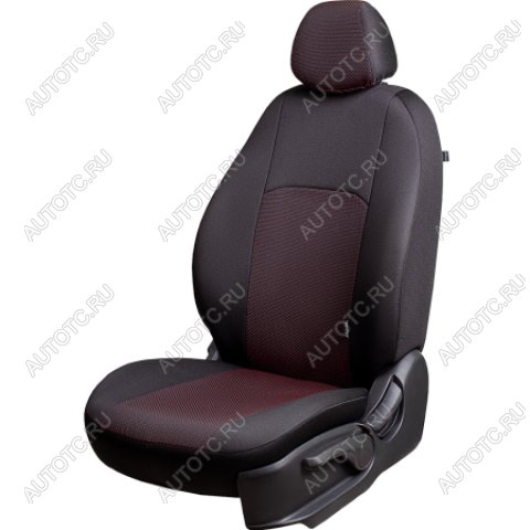 5 849 р. Комплект чехлов для сидений (5 мест, ЦЗС, 3П Жаккард) Дублин Lord Autofashion  Лада Ларгус (2012-2021) дорестайлинг R90 (черный, вставка Ёж красная)  с доставкой в г. Королёв