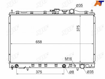Радиатор SAT Mitsubishi (Митсубиси) Chariot (Чариот)  N30,N40 (1991-1997) N30,N40 дорестайлинг, рестайлинг