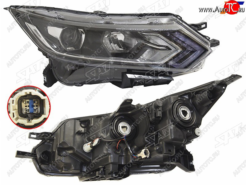 14 499 р. Фара правая ( галоген, LED) SAT  Nissan Qashqai  2 (2017-2022) J11 рестайлинг  с доставкой в г. Королёв