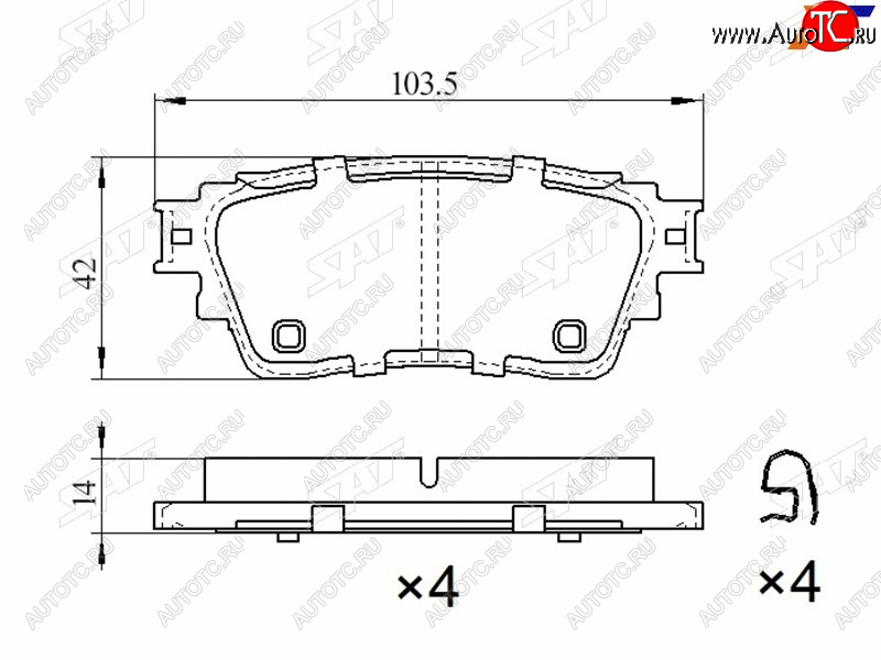 1 149 р. Колодки тормозные барабанные задние LH-RH SAT  Mitsubishi Eclipse Cross  GK - Outlander  GF  с доставкой в г. Королёв