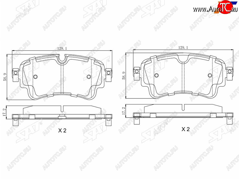 1 369 р. Колодки тормозные барабанные задние LH-RH SAT  Audi A4 (B9), A4 Allroad (B9), A8 (D4,  D5), Q5 (8R,  FY), Q7 (4M), Volkswagen Touareg (CR)  с доставкой в г. Королёв