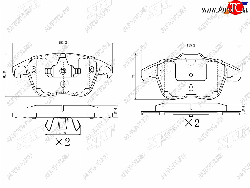 1 439 р. Колодки тормозные передние FL-FR SAT  CITROEN C4 picasso  UD (2006-2014), Opel Corsa  F (2019-2024), Peugeot 3008 (2013-2017)  с доставкой в г. Королёв