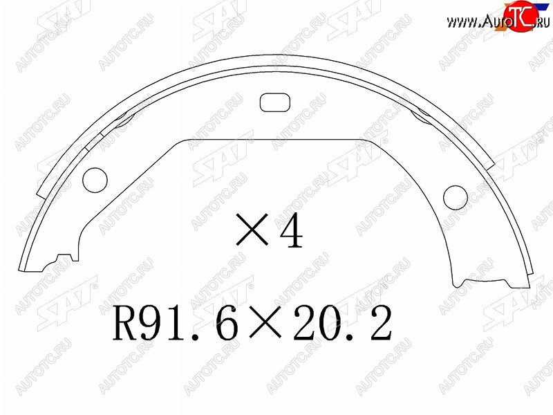 1 299 р. Колодки тормозные барабанные задние RH-LH SAT BMW 3 серия E90 седан дорестайлинг (2004-2008)  с доставкой в г. Королёв