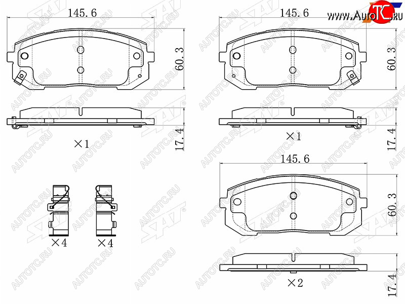 1 639 р. Колодки тормозные передние FR-FL SAT   Hyundai Sonata  DN8 (2019-2022), KIA K5  DL (2019-2022)  с доставкой в г. Королёв