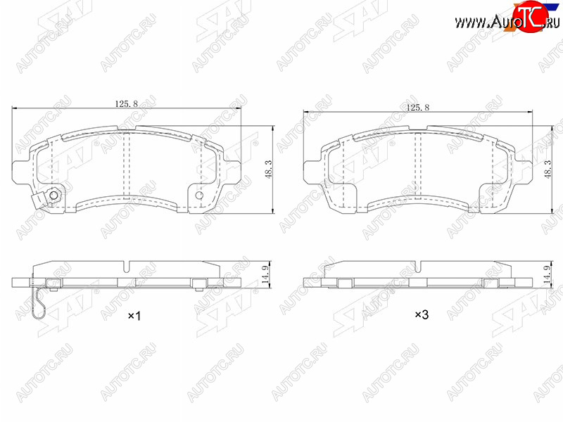 1 369 р. Колодки тормозные перед FL-FR SAT Mazda 2/Demio DE дорестайлинг (2007-2011)  с доставкой в г. Королёв