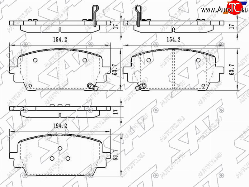 1 799 р. Колодки тормозные передние FR-FL SAT   Hyundai Santa Fe  TM (2018-2022), KIA Sorento  MQ4 (2020-2022)  с доставкой в г. Королёв