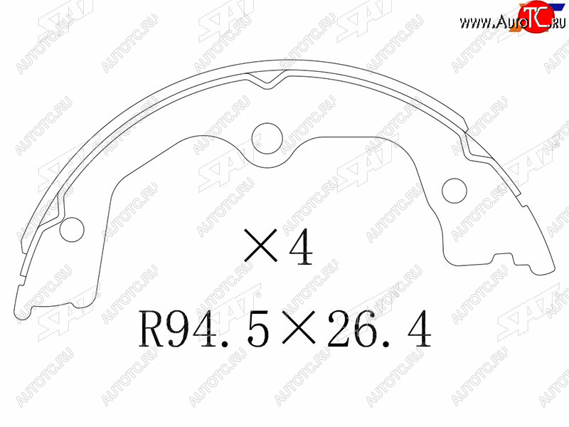 1 949 р. Колодки барабанные задние RH-LH SAT  Honda Accord  CU (2008-2013) седан дорестайлинг, седан рестайлинг  с доставкой в г. Королёв