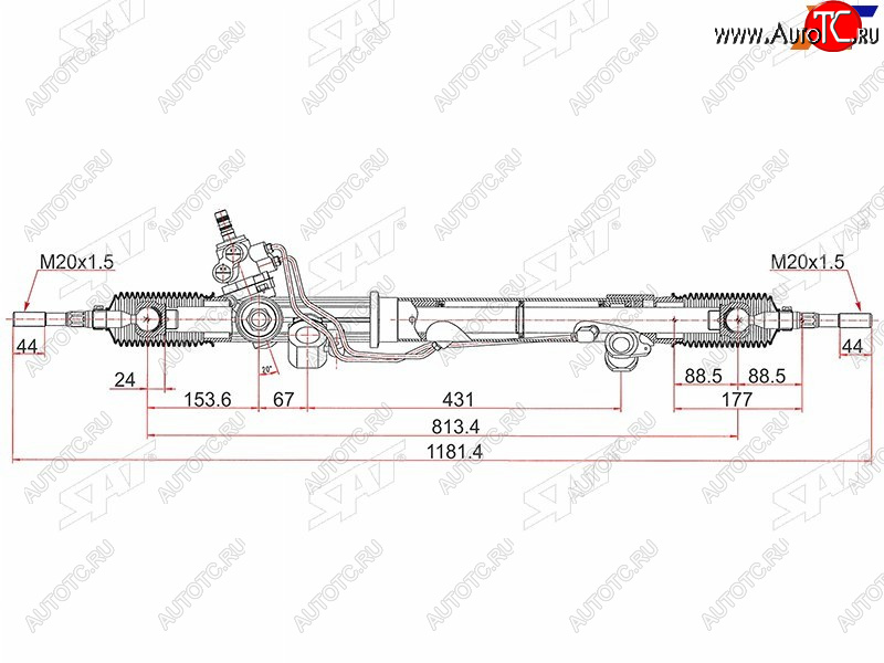 14 999 р. Рейка рулевая RHD SAT  Toyota Land Cruiser  100 (2002-2007) 1-ый рестайлинг, 2-ой рестайлинг  с доставкой в г. Королёв