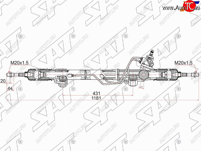 15 199 р. Рейка рулевая LHD SAT  Toyota Land Cruiser Prado  J120 (2002-2009)  с доставкой в г. Королёв