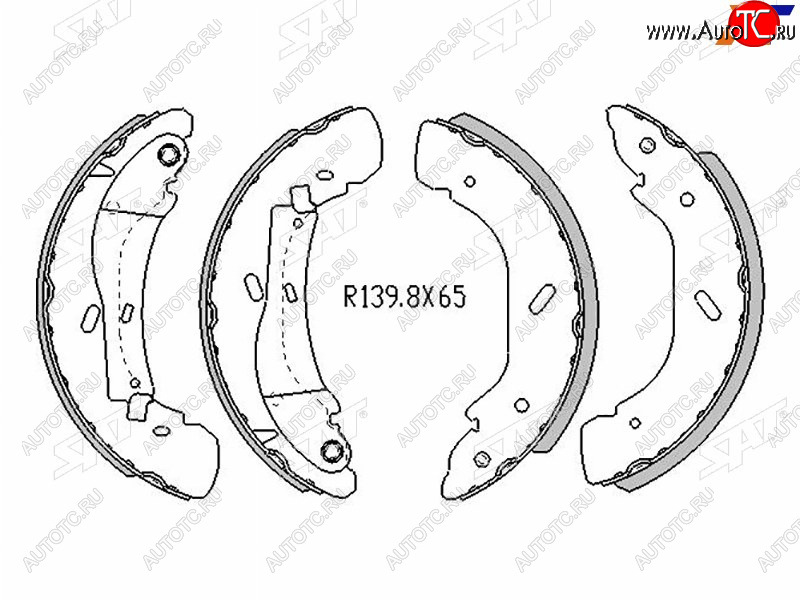 3 099 р. Колодки тормозные задние RH-LH SAT Ford Transit цельнометаллический фургон дорестайлинг (2000-2006) (Диски 16)  с доставкой в г. Королёв