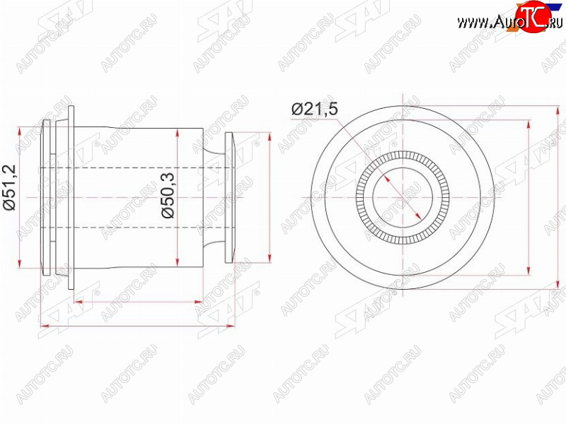 639 р. Сайлентблок переднего нижнего рычага FR SAT  Lexus GX460  J150 (2009-2022), Toyota 4Runner  N280 (2009-2024), Toyota Land Cruiser Prado  J150 (2009-2024)  с доставкой в г. Королёв