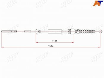 Трос ручного тормоза SAT Volkswagen Vento A3 седан дорестайлинг (1992-1995)