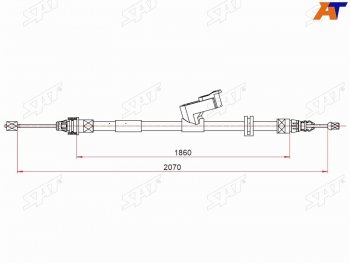 Трос ручного тормоза SAT Ford Mondeo Mk4,BD рестайлинг, седан (2010-2014)