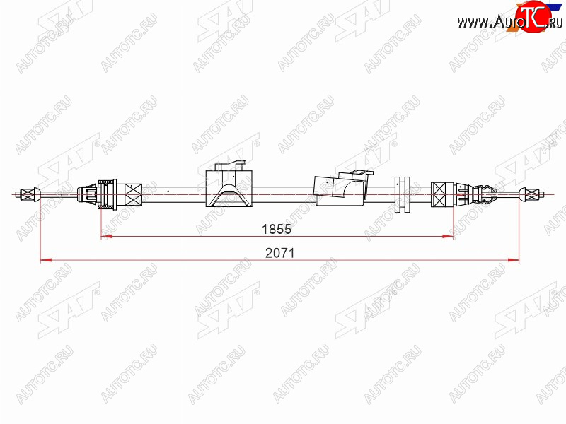 1 199 р. Трос ручного тормоза RH SAT Ford S-Max 1 рестайлинг (2010-2015)  с доставкой в г. Королёв