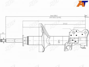 Стойка передняя LH SAT Nissan Sunny B15 (1998-2004)