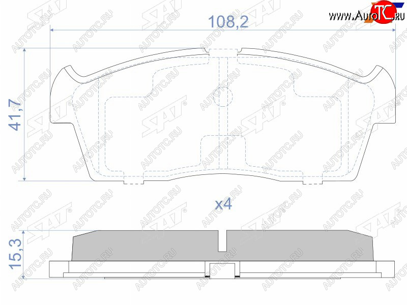 1 289 р. Колодки тормозные передние FR-FL SAT  Suzuki Aerio  RA21S, RC51S (2001-2007) седан дорестайлинг, cедан рестайлинг  с доставкой в г. Королёв