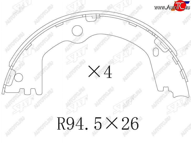 1 989 р. Колодки барабанные задние RH-LH SAT Hyundai Santa Fe TM дорестайлинг (2018-2021)  с доставкой в г. Королёв