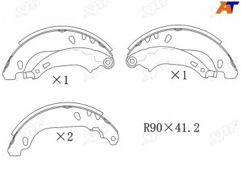 Колодки тормозные задние RH-LH SAT Renault Logan 1 дорестайлинг (2004-2010)  (Без ABS)