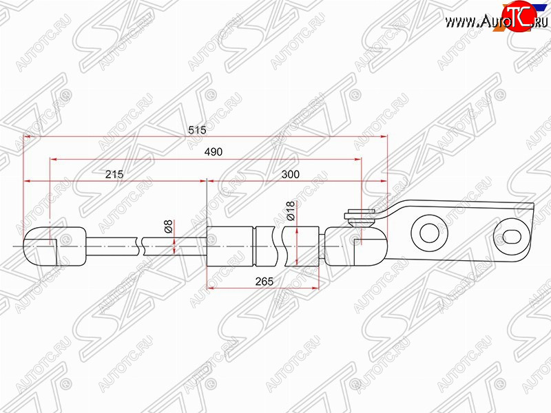 1 049 р. Правый упор крышки багажника SAT  Nissan AD  Y11 - Wingroad  2 Y11  с доставкой в г. Королёв