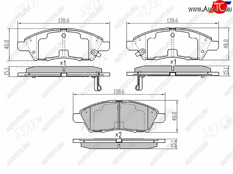 1 239 р. Колодки тормозные перед FR-FL SAT Nissan Cube 3 (2008-2024)  с доставкой в г. Королёв