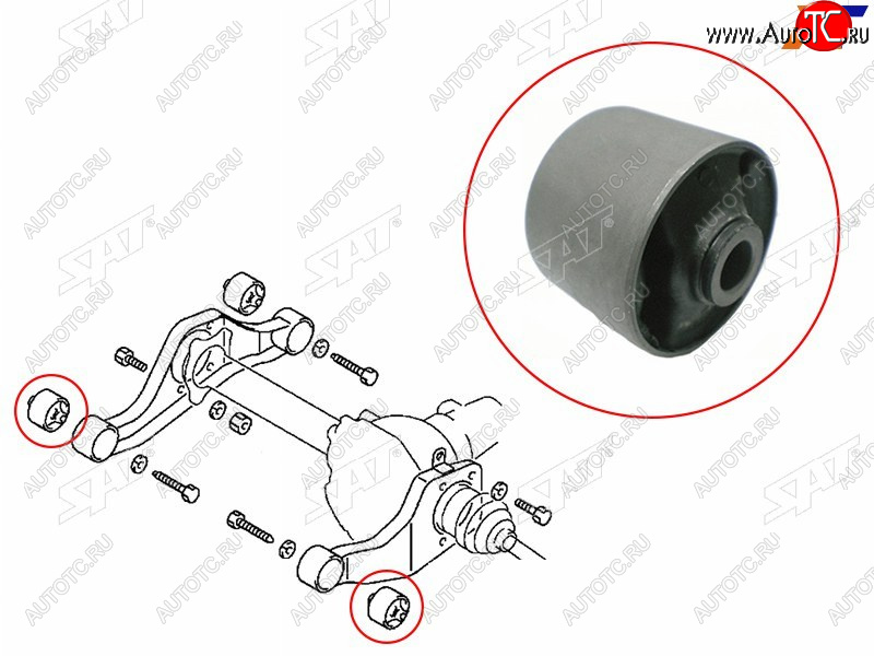 369 р. Сайлентблок подушки переднего дифференциала FR SAT Mitsubishi Montero V90 5 дв. дорестайлинг (2006-2011)  с доставкой в г. Королёв