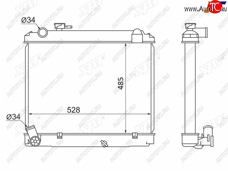 11 699 р. Радиатор SAT  Toyota Town Ace  3 (1996-2008)  с доставкой в г. Королёв