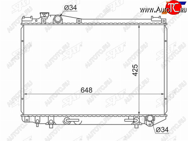 6 849 р. Радиатор SAT  Toyota Crown ( S130,  S140,  S150) (1991-2001) седан 2-ой рестайлинг, седан дорестайлинг, универсал 2-ой рестайлинг, седан рестайлинг, седан дорестайлинг, седан рестайлинг  с доставкой в г. Королёв