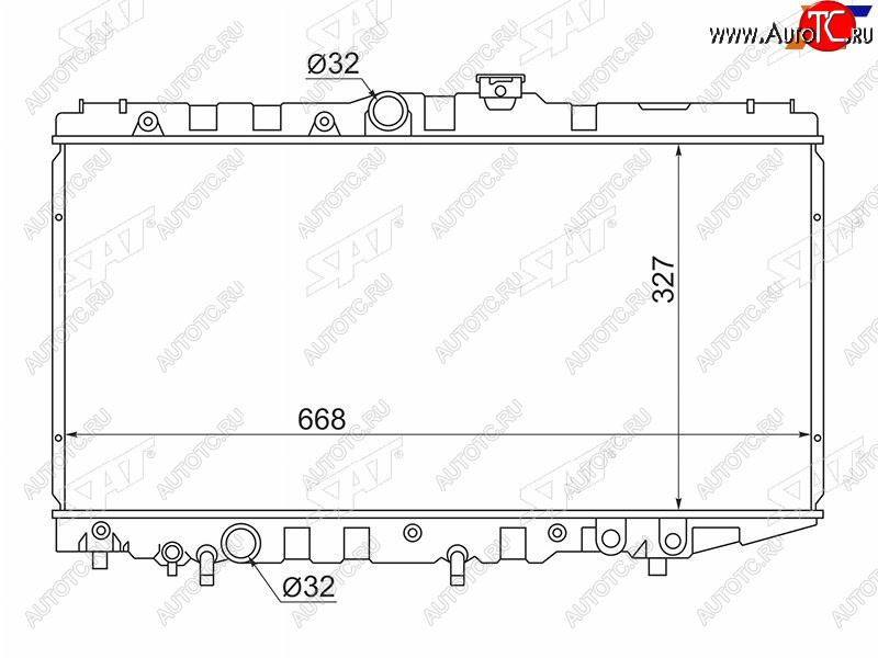 5 699 р. Радиатор SAT Toyota Corona T190 седан дорестайлинг (1992-1994) (применимо для Toyota Corolla (E90) 87-92 Carina (T170) 88-92 Corolla Levin 87-91 Corona (T170) 87-)  с доставкой в г. Королёв
