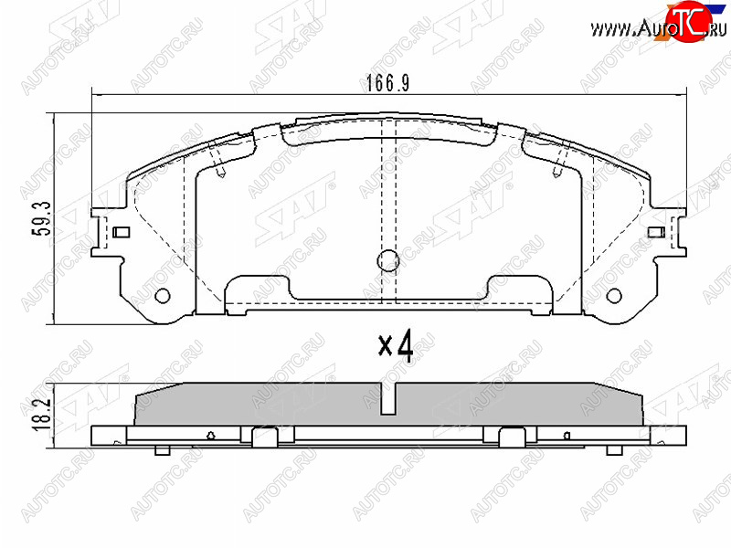 1 349 р. Колодки тормозные перед FL-FR SAT Lexus RX350 AL10 дорестайлинг (2008-2012)  с доставкой в г. Королёв